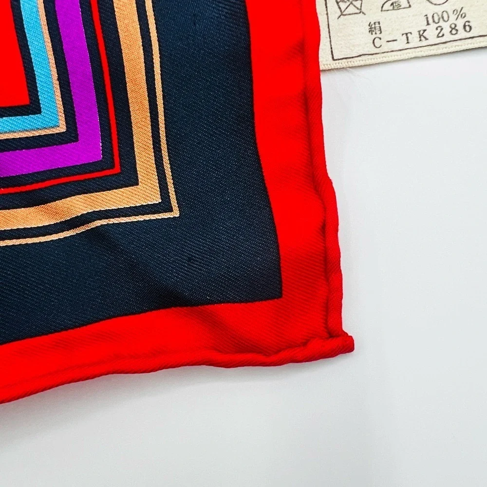 Dior Vintage Multicolor Striped Silk Scarf